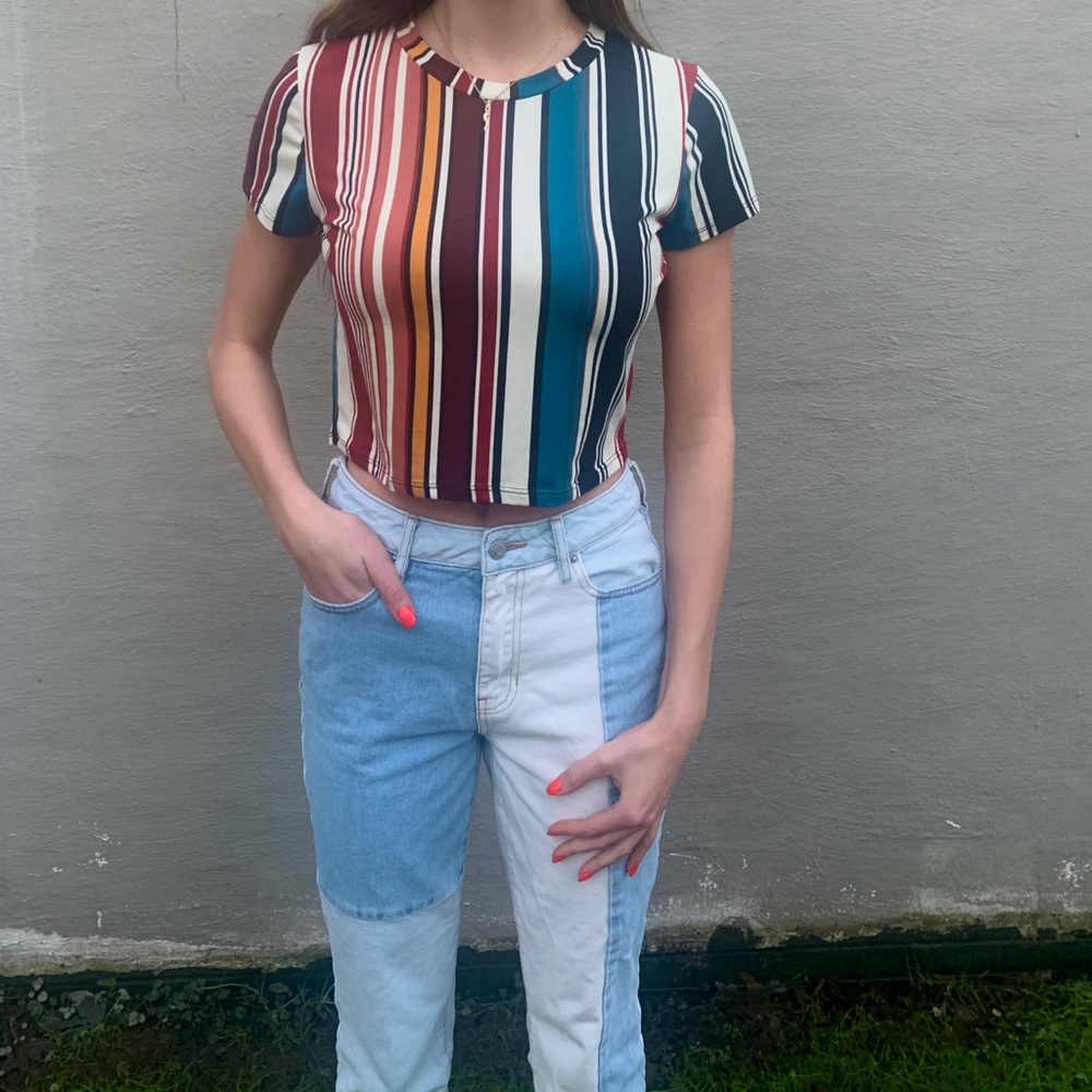 Striped cropped top